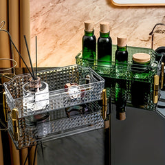 Transparent PET Storage Tray Diamond Pattern Cosmetics Box
