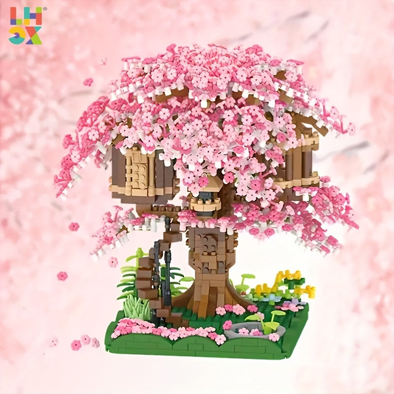 Cherry Bonsai Tree Building Set - Mini Blocks Sakura Tree House