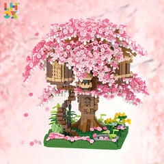 Cherry Bonsai Tree Building Set - Mini Blocks Sakura Tree House