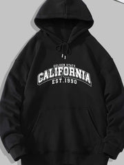 California Letter Print Hoodie for Men