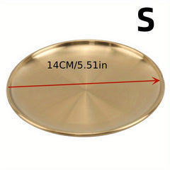Stainless Steel Golden Dinner Plate Tray for Snacks, Cakes, Decor