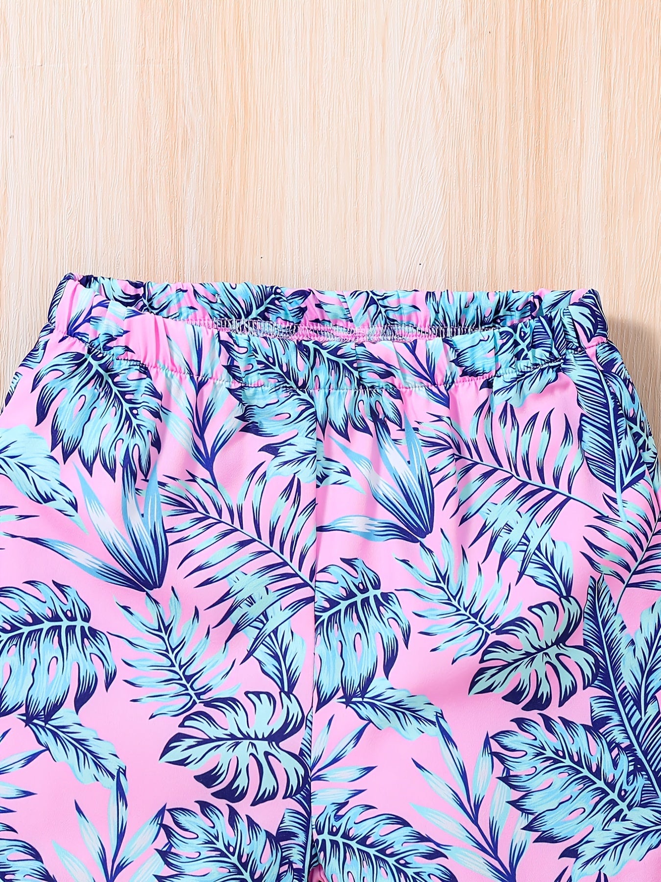 2pcs Baby Boys Coconut Trees & Leaf Print T shirt & Shorts Summer Clothes Sets