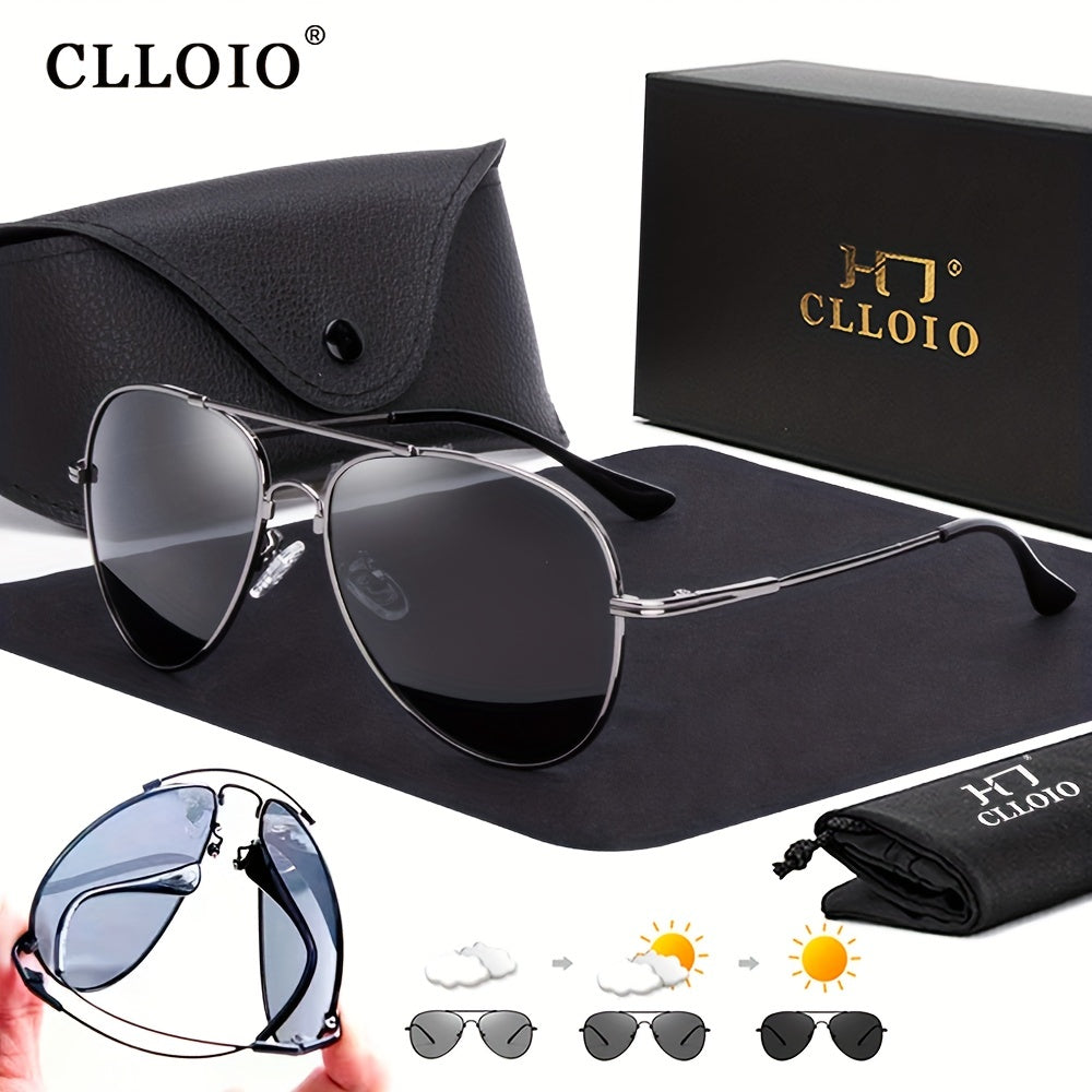 CLLOIO Titanium Polarized Sunglasses Photochromic Sun Glasses