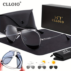 CLLOIO Titanium Polarized Sunglasses Photochromic Sun Glasses