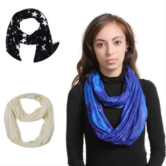 Soft Multicolor Infinity Scarf Light Weight Solid Colors Infinity Scarf