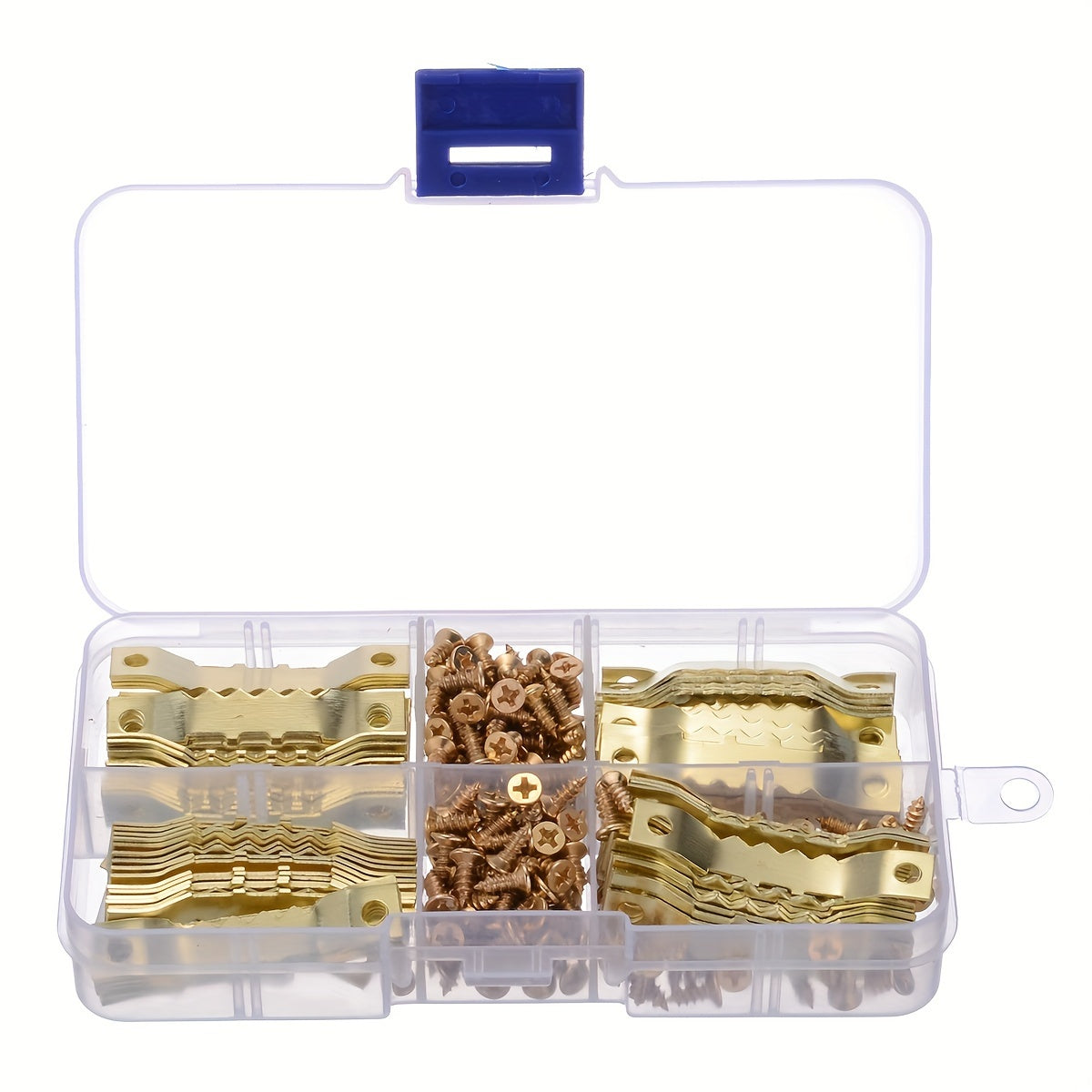 100pcs 45 8mm Golden Saw Tooth Hangers Canvas Picture Frame Hooks Screws