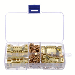 100pcs 45 8mm Golden Saw Tooth Hangers Canvas Picture Frame Hooks Screws