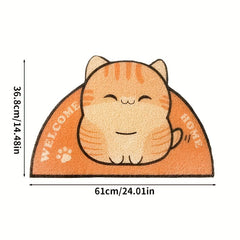 Cartoon Cat Litter Trapping Mat Non Slip Cat Feeding Pad