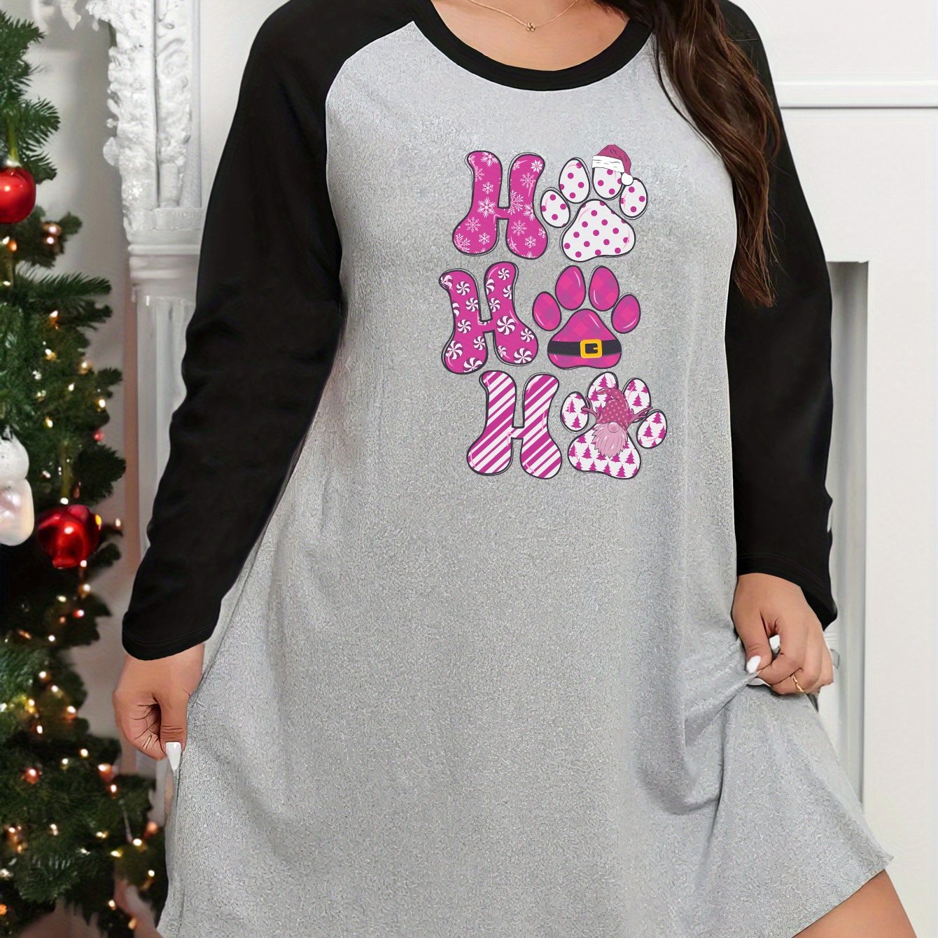 Xmas Lounge Dress Women's Plus Size