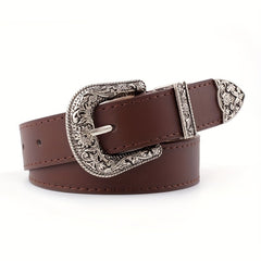 Girls Retro Buckle Belt for Pants Jeans Skirt