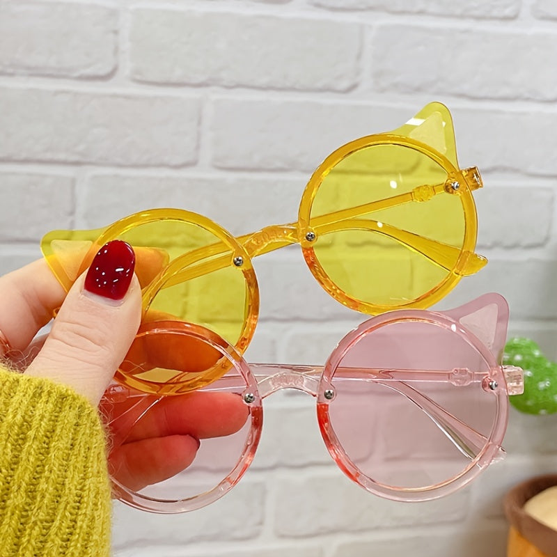 Kids Cat Ear Frame Decorative Sunglasses