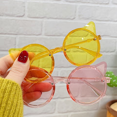 Kids Cat Ear Frame Decorative Sunglasses