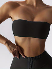 Strapless Solid Tube Top & Comfy All-match Top