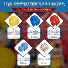 100pcs Clown Balloon Toy Balloon Chain Set Circus Themed Party Decoration