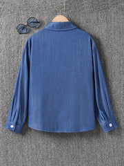 Boys Long Sleeve Button Up Shirt for Autumn and Spring
