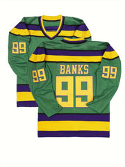 Men's Ice Hockey Jersey 99 Green Retro Classic Embroidery Stitched Sweatshirt