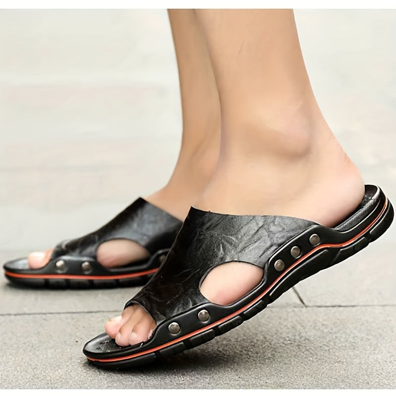 Men's Slide Sandals Non Slip Open Toe Shoes for Outdoor Beach