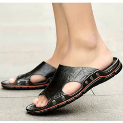 Men's Slide Sandals Non Slip Open Toe Shoes for Outdoor Beach