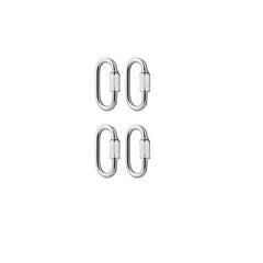 4pcs Stainless Steel Carabiner 2 54 20 32 Cm D Shaped Metal Buckle Keychain