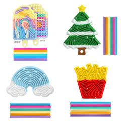 Silicone Fidget Toy Twist Sticks Reusable Activity Board for Focus & Creativity
