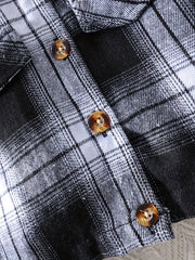 Baby Boy's Plaid Shirt Top Long Sleeve Coat