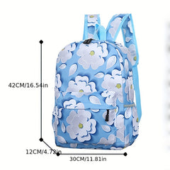 Kids Backpack Waterproof Schoolbag Flower Leaf Design