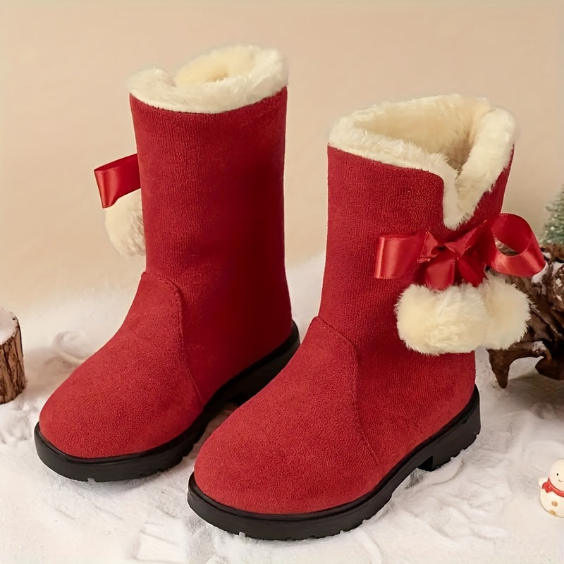 Girl's High Top Snow Boots Lightweight Warm Keeping Outdoor Hiking Plush Comfort
