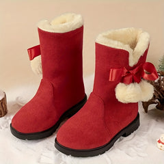 Girl's High Top Snow Boots Lightweight Warm Keeping Outdoor Hiking Plush Comfort