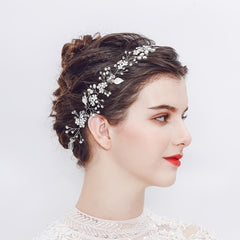 Flower Bride Wedding Headband Leaf Hair Vine Braid Headpiece Bridal Hair Accesso