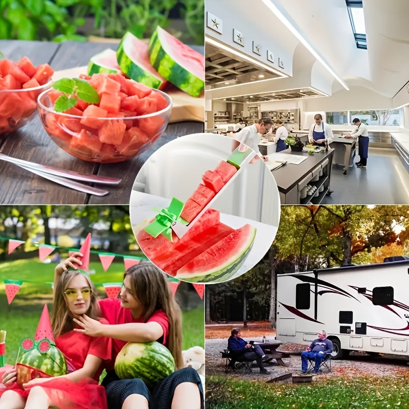 Outdoor Watermelon Cutting Machine Stainless Steel Fruit Slicer