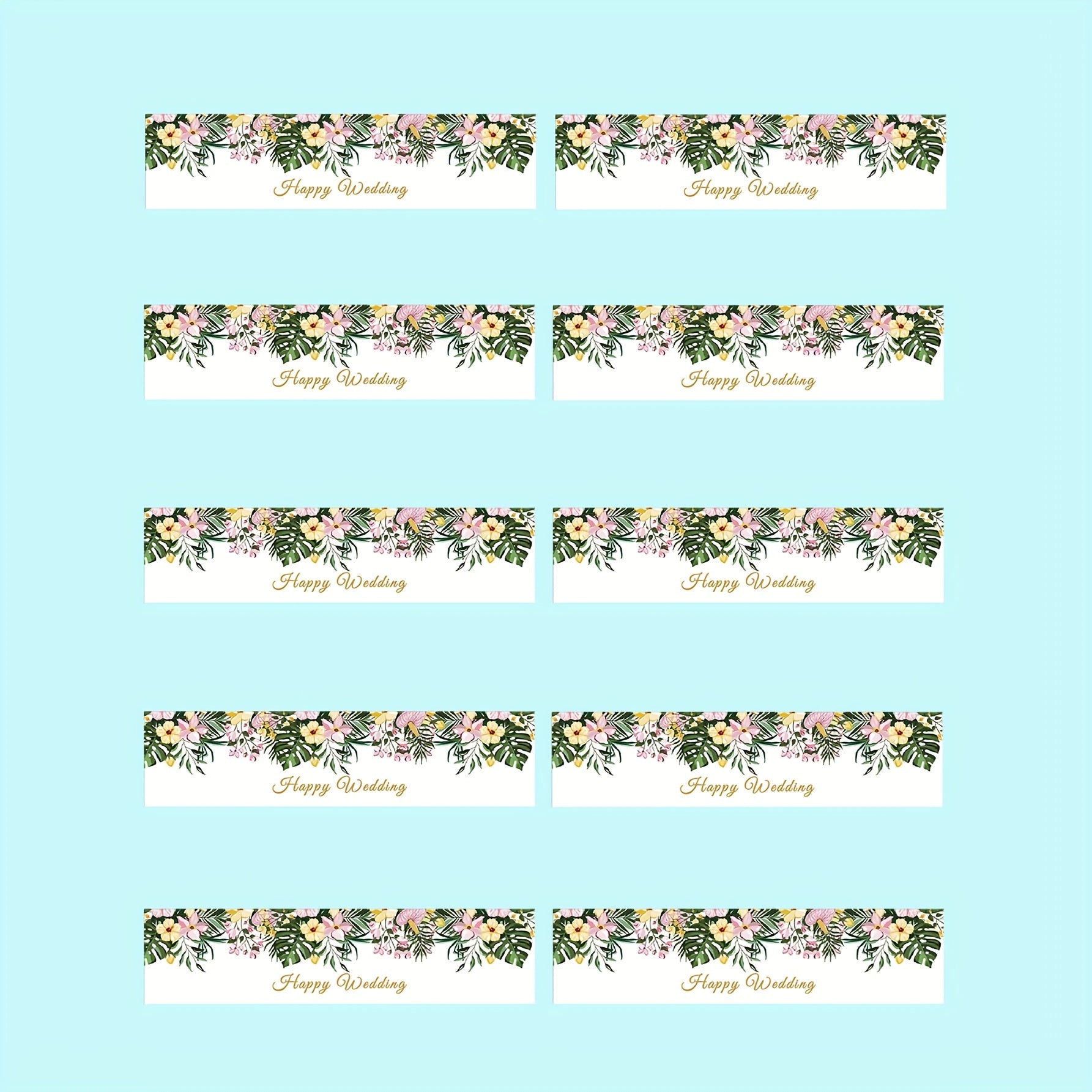 Elegant Wedding Water Bottle Sticker Set