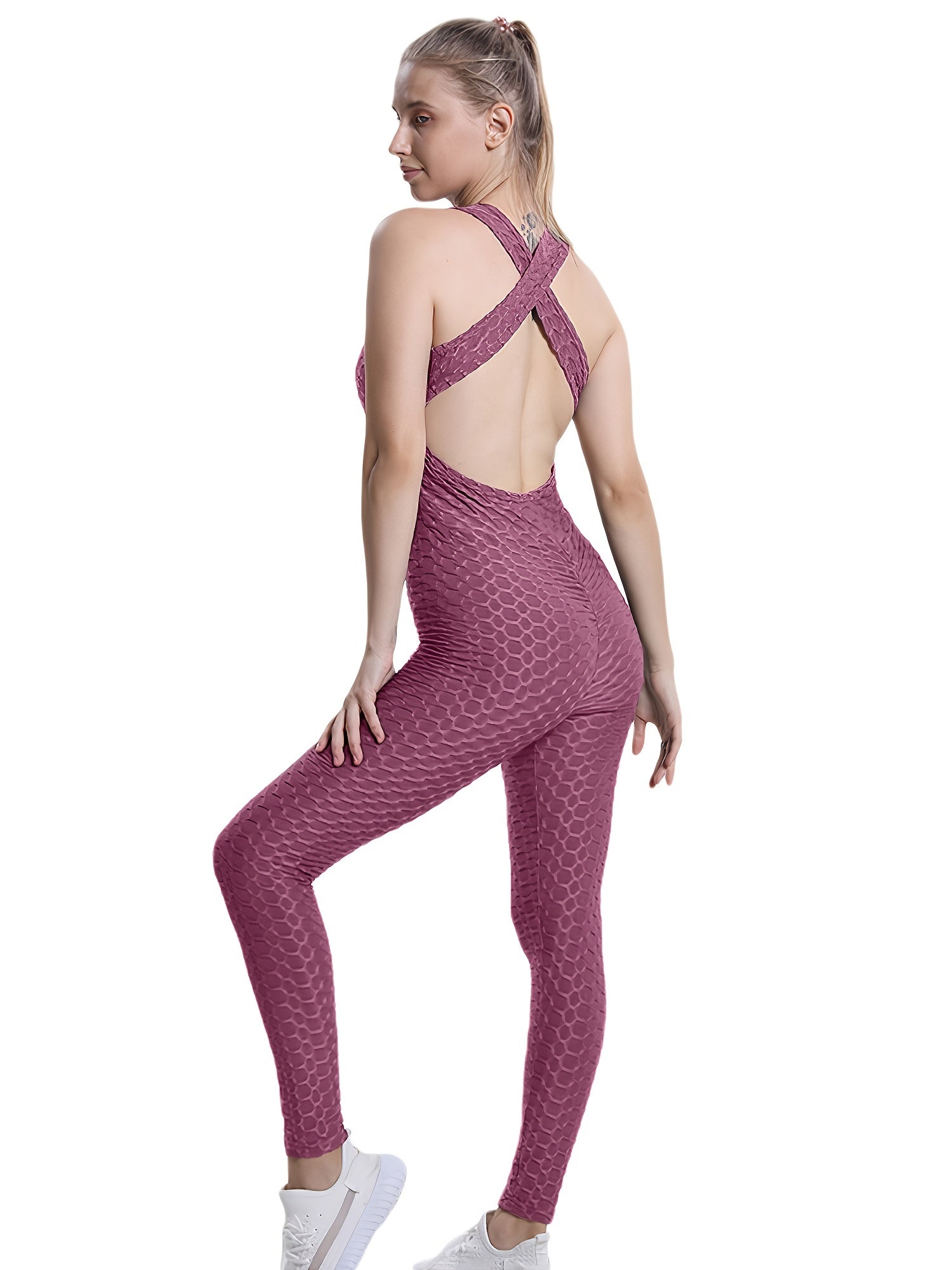 Halter Neck Yoga Jumpsuit Butt Lifting Tummy Control