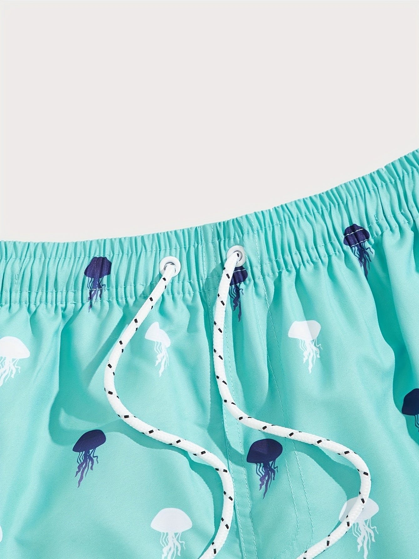 Jellyfish Print Tropical Drawstring Swim Trunk Men's Board Shorts