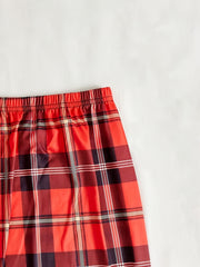 3 Pack Plus Size Casual Pajama Pants Set Women's Plus Plaid Print Elastic Waist