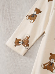 Cotton Doll Bear Print Romper Baby Bodysuit