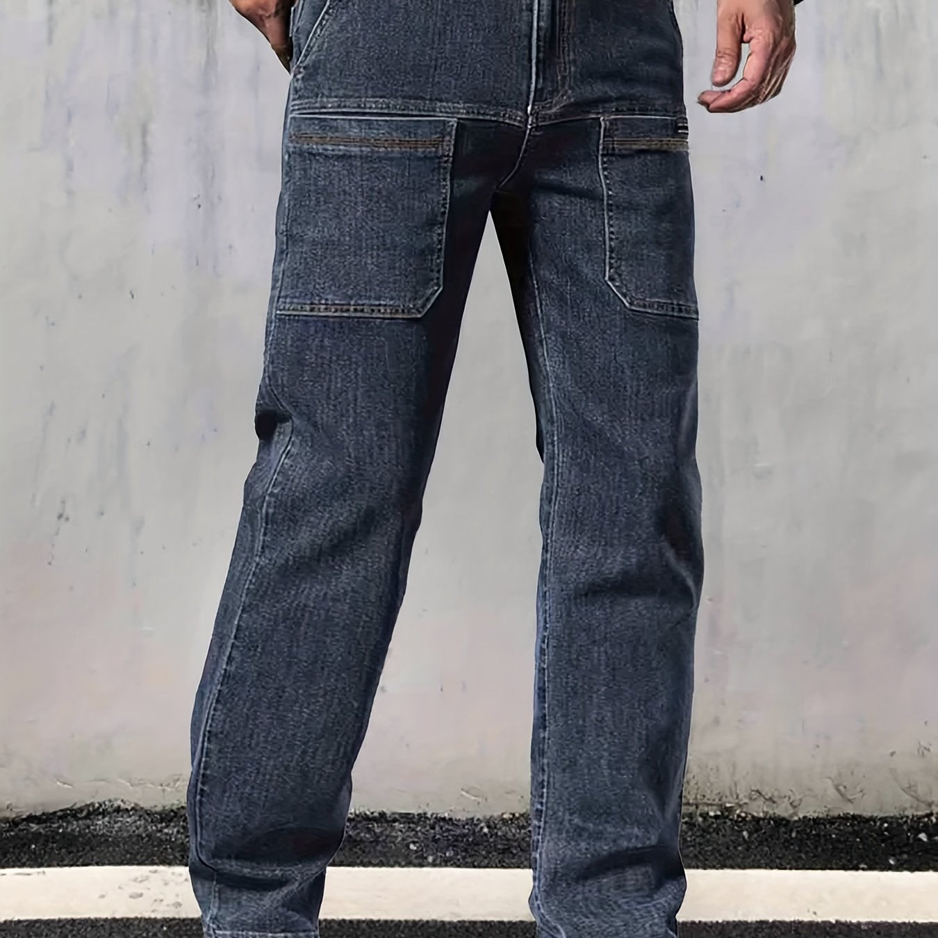 Men's Straight Leg Jeans Casual Street Style Denim Pants