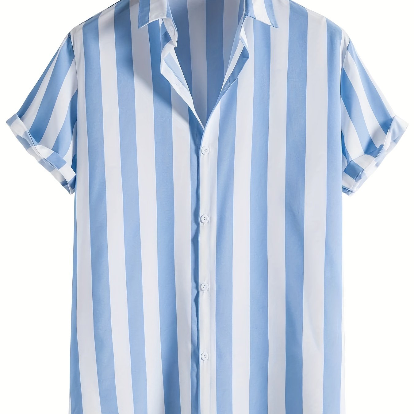 Stripe Print Casual Short Sleeve Shirt for Men