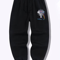 Elephant Pattern Joggers Men's Casual Stretch Waist Drawstring Sports Pants