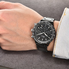 KUERST Hot Teenager Watch Men Steel Band Quartz Chronograph Sports Business Wris