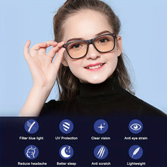 Girls Computer Glasses Lightweight Anti Light Glasses For Computer Game