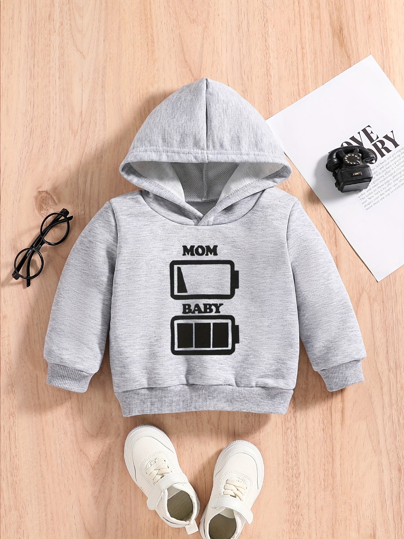 Baby Boys Hooded Sweatshirt Long Sleeve Casual Pullover for Spring Fall