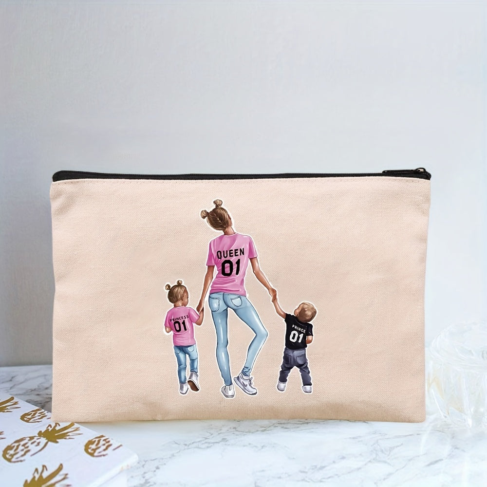 Girl Print Cosmetic Bag Adorable Roomy Zipper Makeup Pouch Travel Organizer