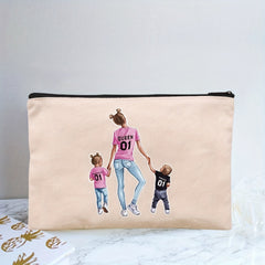 Girl Print Cosmetic Bag Adorable Roomy Zipper Makeup Pouch Travel Organizer