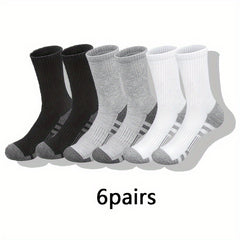 6pairs Men's Casual Crew Socks Outdoor Sports Socks
