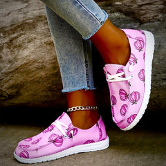 Women's Pumpkin Printed Canvas Shoes Low Round Toe Halloween Shoes