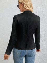 Solid Open Front Blazer Long Sleeve Work Office Outerwear Women's Clothing