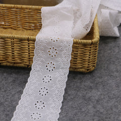 Cotton Cloth Double sided Embroidery Flowers Lace DIY Sewing Crafts