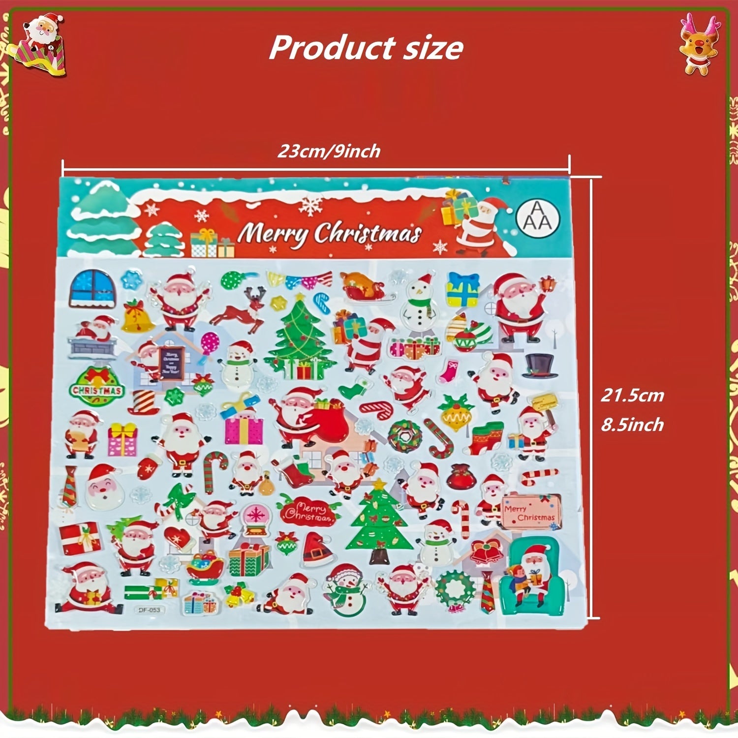 1pc Christmas 3D Bubble Stickers Adhesive Puffy Stickers for DIY Diary