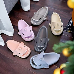 Boy's Cartoon Shark Lightweight Slippers Non Slip Slide Slippers