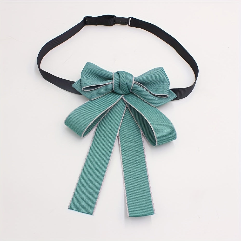 Solid Classic Bow Tie Layer Bowknot Adjustable Necktie For Women